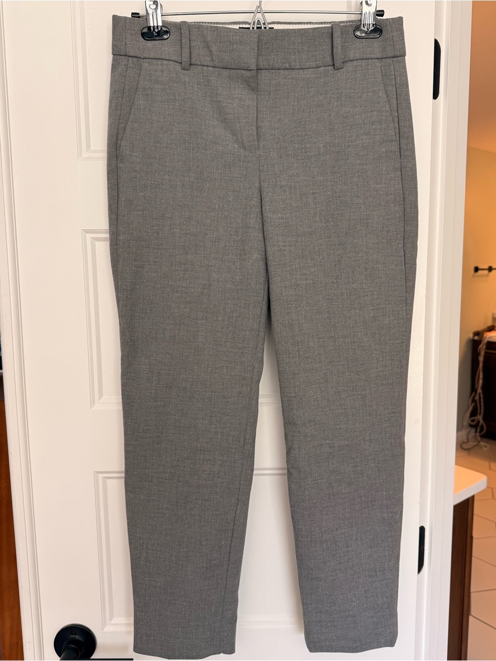 J. Crew Gray Tailored Straight-Leg Trousers